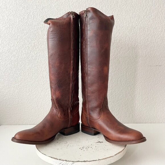 NEW Rod Patrick Womens Riding Cowboy Boots 8.5B Brown Torino Cow Western Pull Up - Picture 7 of 9